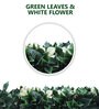 White & Green Leaves Nylon Decorative 40X40 Inches Artificial Grass