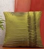 Green Textured Cotton 16 x 16 Inches Cushion Cover