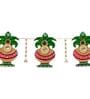 Green Paper Mache And Wooden Decorative Kalash Bandarwal/Toran Door Hanging