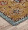 Green Persian Woolen Blend 6 x 9 Feet Hand Tufted Carpet