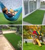 Green Plastic 18x30 Inches Pet Friendly Balcony Grass Mat