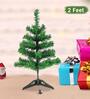 Green Plastic 2 Feet Christmas Tree With Stand