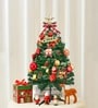 Green Plastic 3 Feet Artificial Xmas Tree With 60 Ornaments
