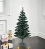 Green Plastic 4 Feet Artificial Xmas Tree With Ornaments