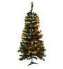 Green Plastic 4 Feet Artificial Xmas Tree With Ornaments