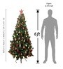Green Plastic 6 Feet Artificial Xmas Tree With Ornaments