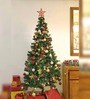 Green Plastic 6 Feet Artificial Xmas Tree With Ornaments