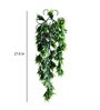 Green Plastic Artificial Pointy Leaf Vine With Metal Wall Stand