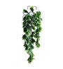Green Plastic Artificial Pointy Leaf Vine With Metal Wall Stand