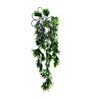 Green Plastic Artificial Pointy Leaf Vine With Metal Wall Stand