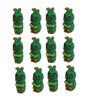 Green Plastic Cute Caterpillar Set Of 12 Garden Figurine