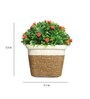 Green Plastic Small Orange Flowers Artificial Plant with Pot