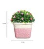 Plastic Green Small Pink Flowers With Pot Artificial Plants