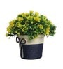 Green Plastic Yellow Leaves Artificial Plant with Pot