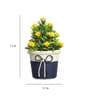 Plastic Green Yellow Roses With Pot Artificial Plants