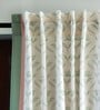 Green Polycanvas Floral 7ft Blackout Fabric Loops Door Curtain