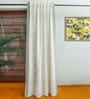 Green Polycanvas Floral 7ft Blackout Fabric Loops Door Curtain