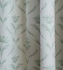 Green Polycanvas Floral 7ft Blackout Fabric Loops Door Curtain