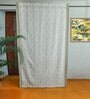 Green Polycanvas Floral 7ft Blackout Fabric Loops Door Curtain