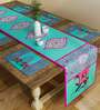 Mitchell (12x18) Green & Pink Poly Cotton (Set of 6) Table Linen Set