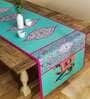Abstract (78x12) Green & Pink Poly Cotton Table Runner