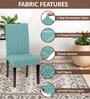 Green Polycotton Brick Printed 14x18 Inches Chair Covers  (1 piece)