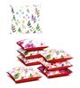 Green Floral Poly Cotton 12 x 12 Inches Cushion Covers (Set of 8)
