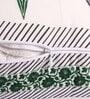 Green Polycotton Floral 12x18 inches Cushion Covers (Pack of 2)