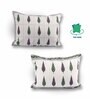 Green Polycotton Floral 12x18 inches Cushion Covers (Pack of 2)