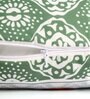 Green Polycotton Floral 16x16 inches Cushion Covers (Pack of 5)