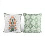 Green Polycotton Floral 16x16 inches Cushion Covers (Pack of 5)