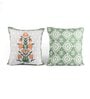 Green Polycotton Floral 24x24 inches Cushion Covers (Pack of 2)
