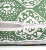 Green Polycotton Floral 24x24 inches Cushion Covers (Pack of 2)