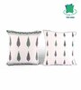 Green Polycotton Floral 24x24 inches Cushion Covers (Pack of 2)