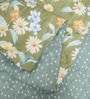 Green Polycotton Floral 350 GSM Double Bed Reversible Quilted Comforter