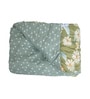 Green Polycotton Floral 350 GSM Double Bed Reversible Quilted Comforter