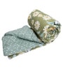 Green Polycotton Floral 350 GSM Single Bed Reversible Quilted Comforter
