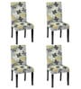 Green Polycotton Floral Print 14x18 Inches Chair Covers  (4 pieces)