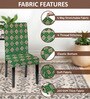 Green Polycotton Geometric 14x18 Inches Chair Covers  (4 pieces)