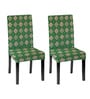 Green Polycotton Geometric 14x18 Inches Chair Covers  (2 pieces)