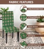 Green Polycotton Geometric 14x18 Inches Chair Covers  (2 pieces)