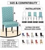 Blue Polycotton Geometric 14x18 Inches Chair Covers (Pack of 6)
