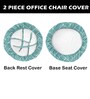 Green Polycotton Geometric 18 x 18 Inches Elastic Stretchable Office Chair Covers (2 Pcs Seat and Back)