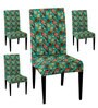 Green Polycotton Printed 14x18 Inches Chair Covers  (4 pieces)