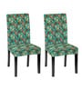 Green Polycotton Printed 14x18 Inches Chair Covers  (2 pieces)