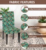 Green Polycotton Printed 14x18 Inches Chair Covers  (2 pieces)