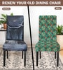 Green Polycotton Printed 14x18 Inches Chair Covers  (2 pieces)