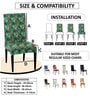 Green Polycotton Printed 14x18 Inches Chair Covers (Pack of 6)