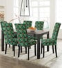 Green Polycotton Printed 14x18 Inches Chair Covers (Pack of 6)