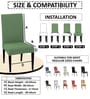 Green Polycotton Solid 14x18 Inches Chair Covers (Pack of 6)
